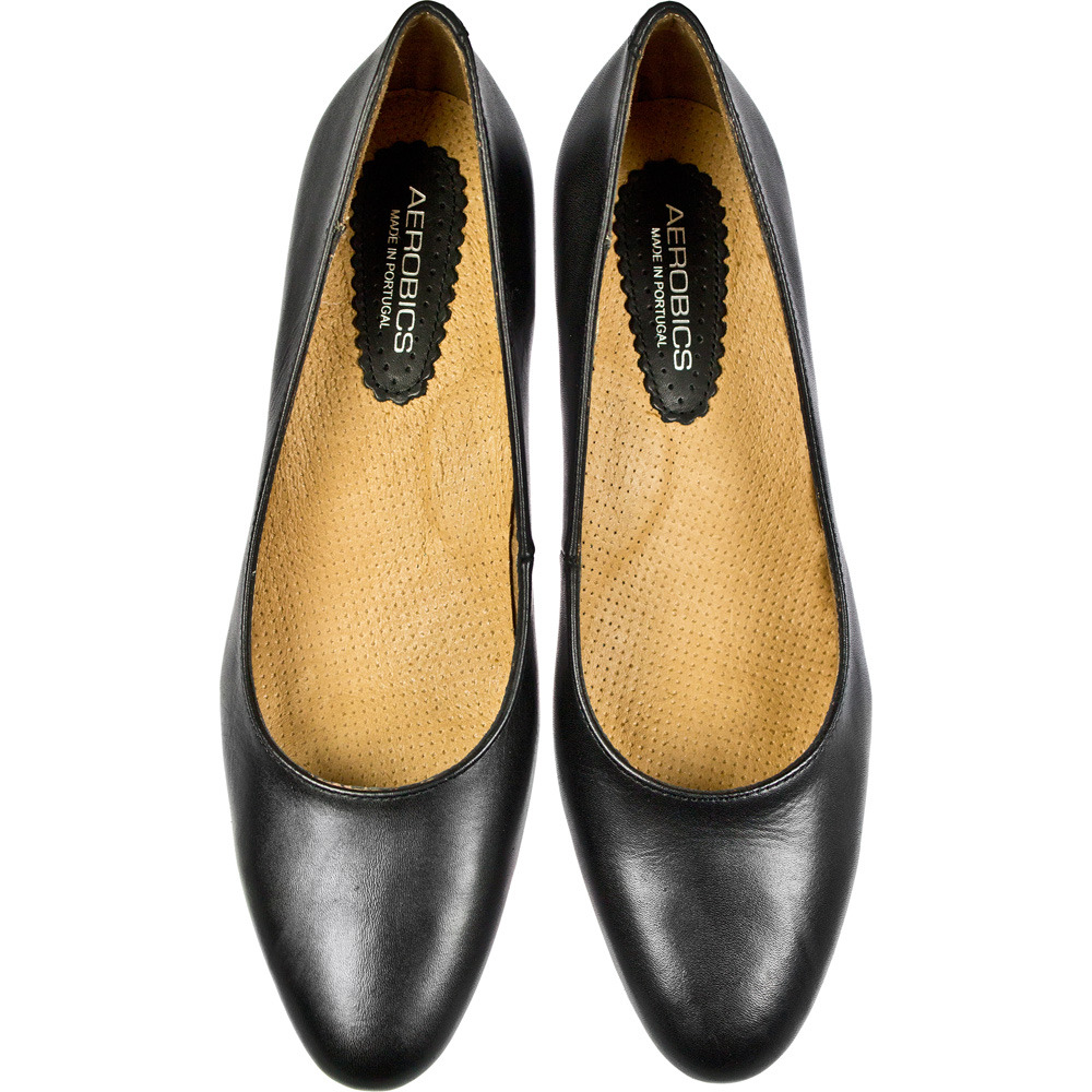 Aerobics Hostess 35mm black high heels in large sizes