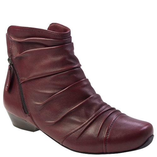 Ziera | Crystal | Dark Red | Women's Leather Ankle Boots | Rosenberg ...