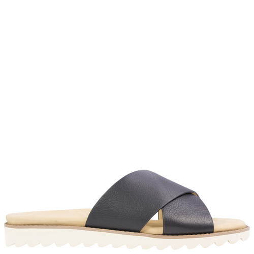 Ziera | Toni | Black | Women's Leather Slides | Rosenberg Shoes| Large Size