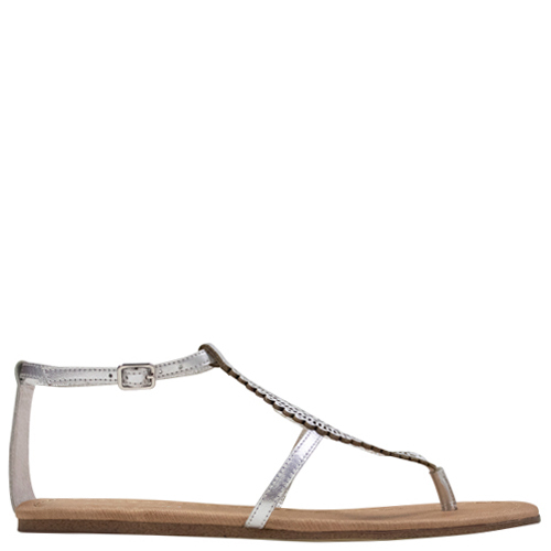 Top End | Larfing | Silver | Women's Flat Sandals | Rosenberg Shoes ...