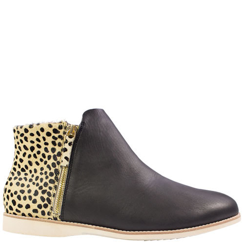 Side Zip Boot [Colour: Black/Cheetah] [Size: 10]