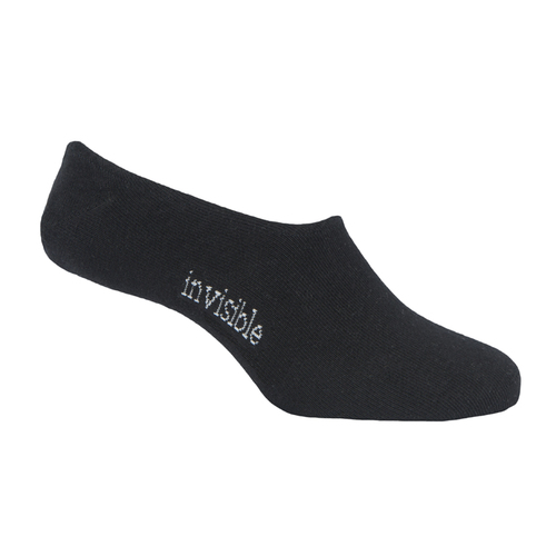 Womens Black Invisible Socks  [Size: 8 - 12]