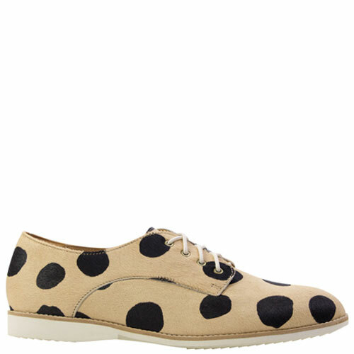 Derby [Colour: Beige/Black Spot] [Size: 42]
