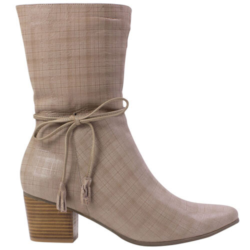 Ally [Colour: Taupe Tartan] [Size: 42]