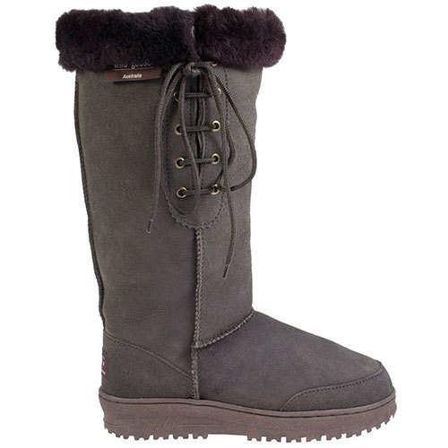 Premium Long Lace Up Ugg Boot [Colour: Chocolate] [Size: 42]